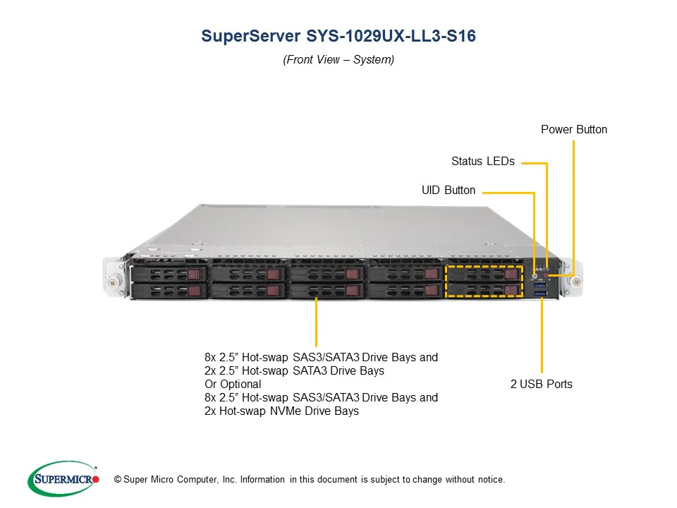 SYS-1029UX-LL3-S16