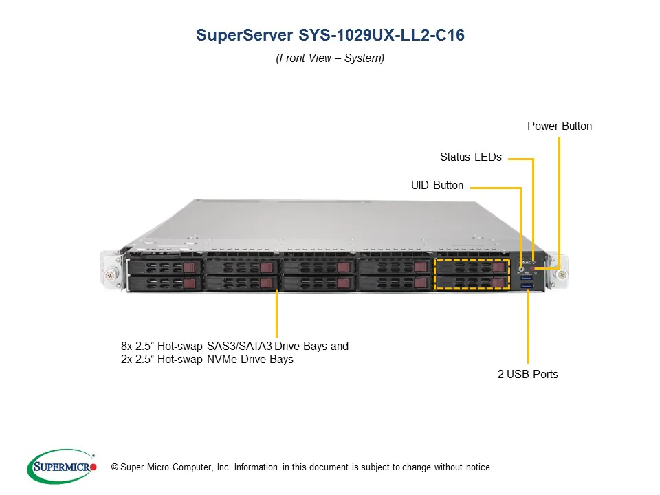 SYS-1029UX-LL2-C16